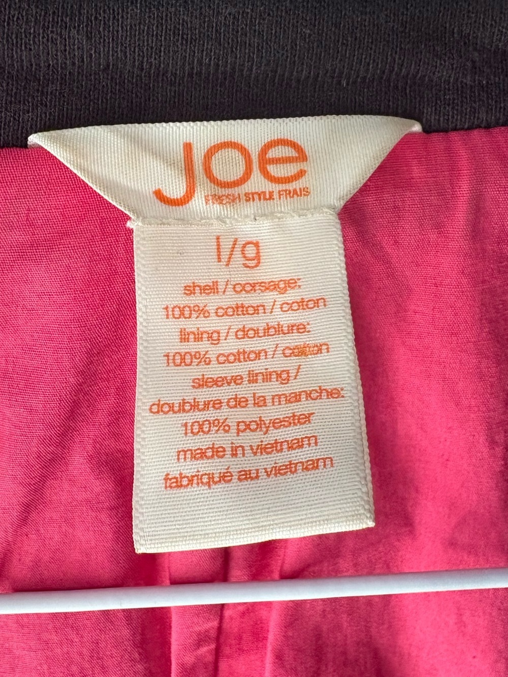 Joe Fresh Black Button Art Jacket Pink Lining Size L Unique Statement Coat - Picture 3 of 12